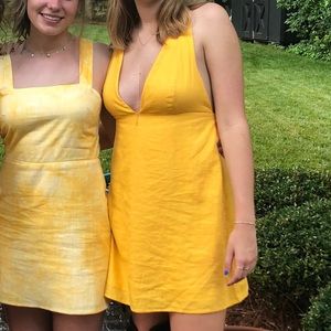 Urban outfitters yellow cross back mini dress